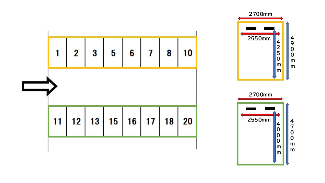 高尾台1丁目S駐車場の駐車配置図