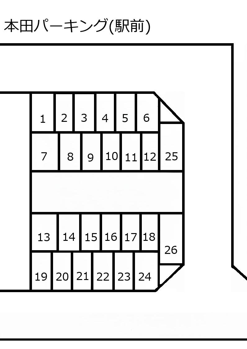 本田パーキング(駅前)の駐車配置図
