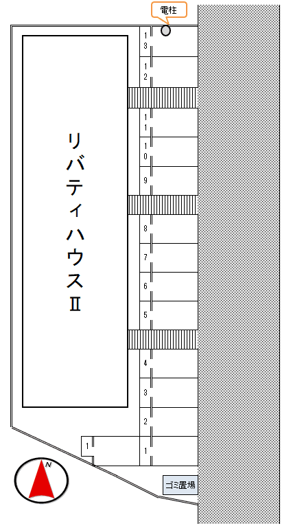 リバティハウスⅡの駐車配置図