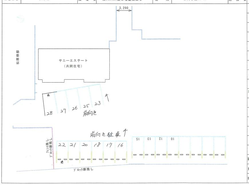 松原駐車場の駐車配置図