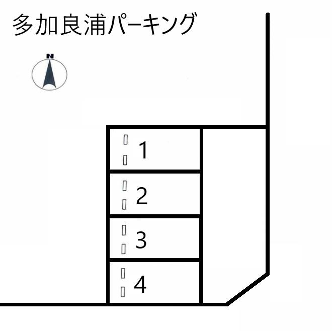 多加良浦パーキングの駐車配置図