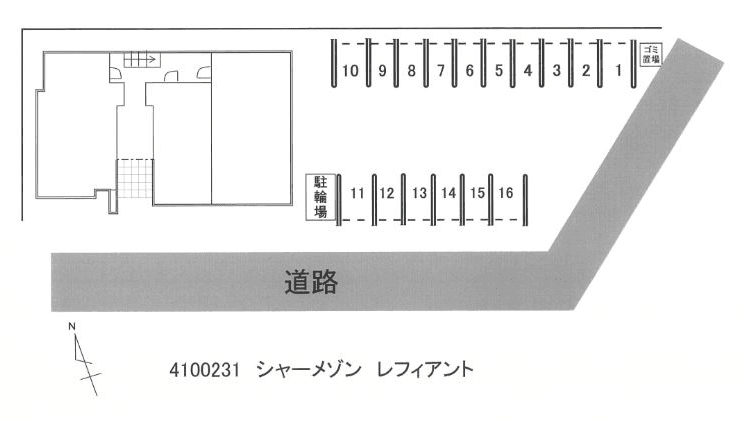 FKシャーメゾンレフィアント駐車場の駐車配置図