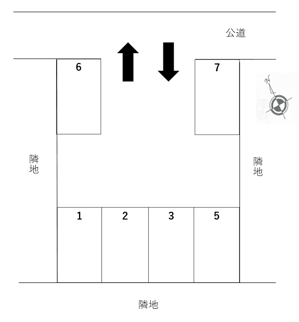 奥村千音寺駐車場の駐車配置図