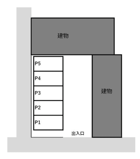 北方2丁目駐車場の駐車配置図
