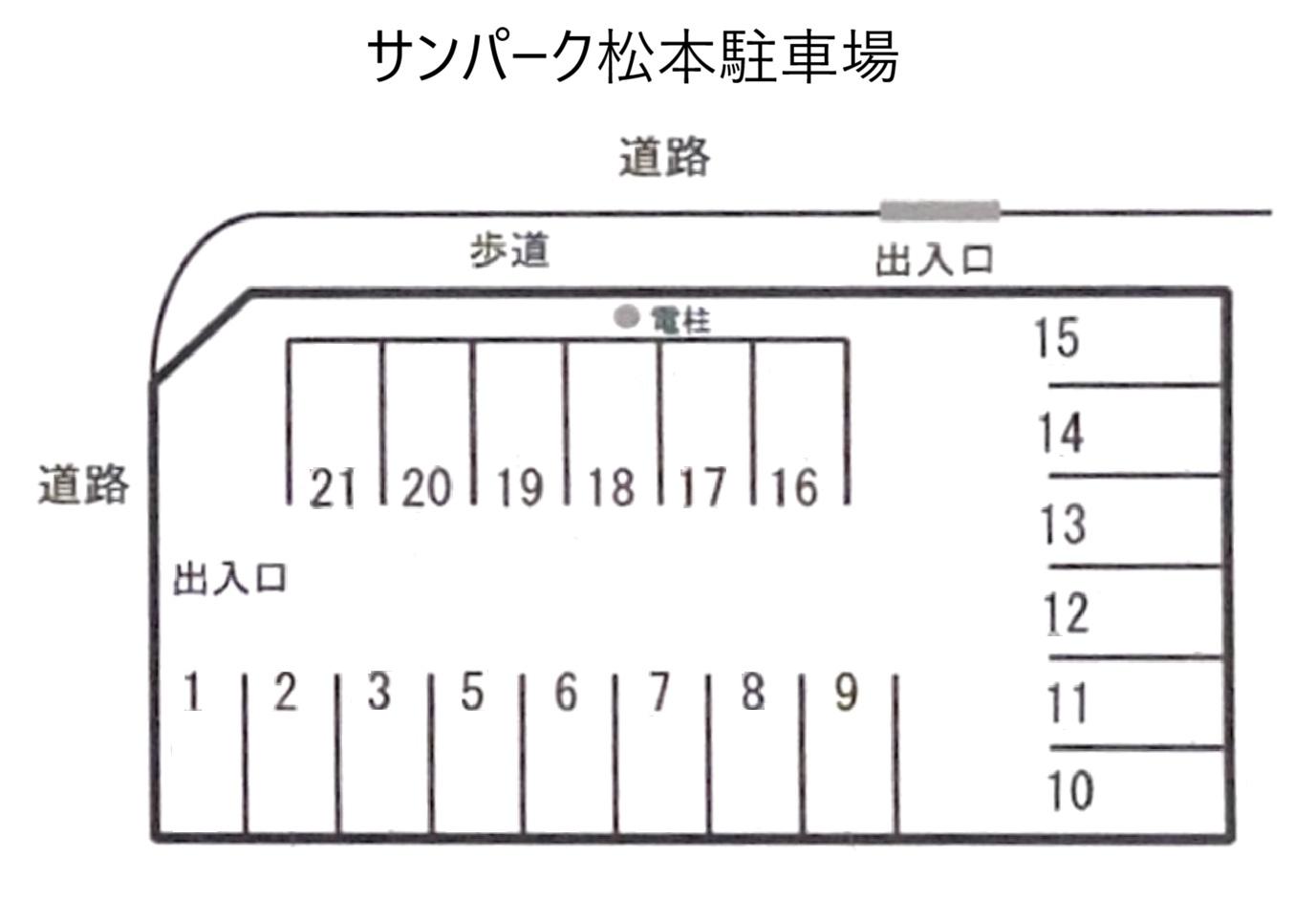 サンパーク松本駐車場の駐車配置図