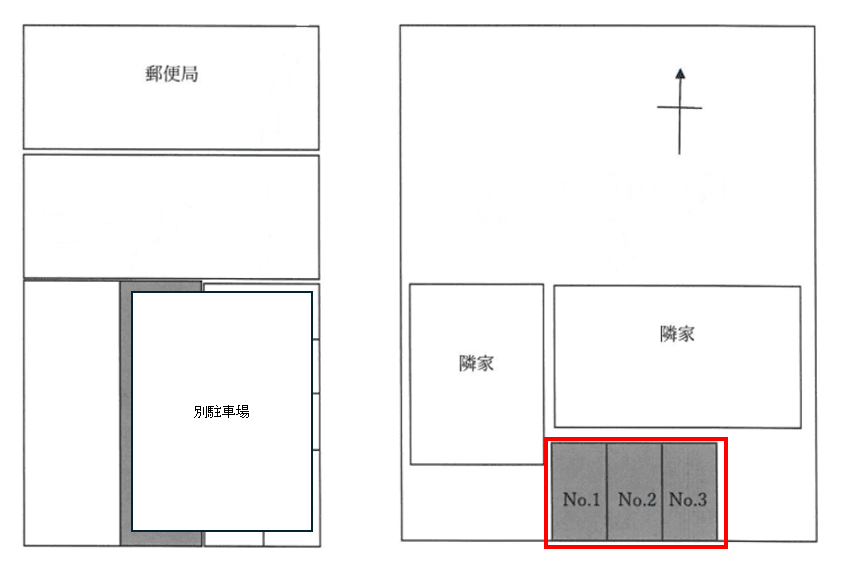 あだち東駐車場の駐車配置図