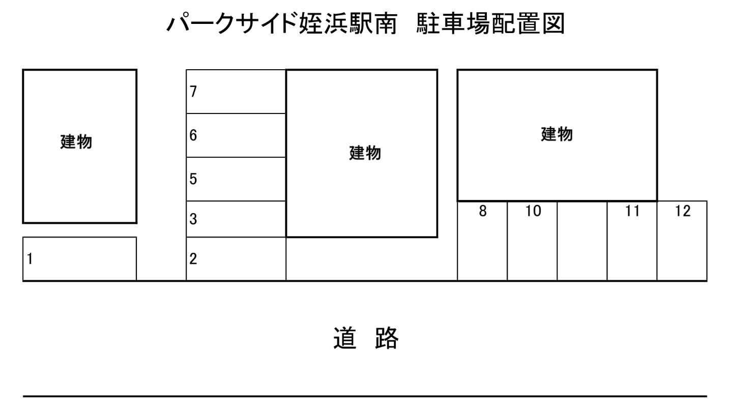 パークサイド姪浜駅南駐車場の駐車配置図