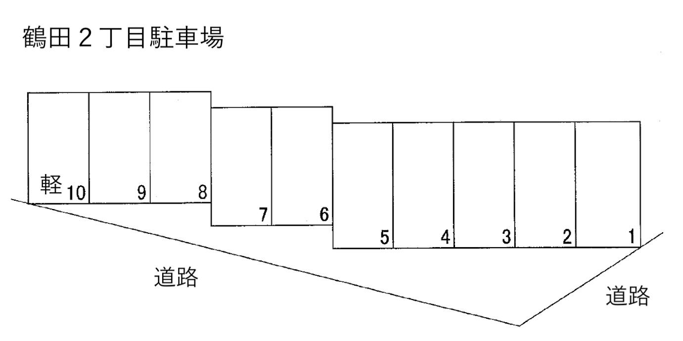 鶴田2丁目駐車場の駐車配置図