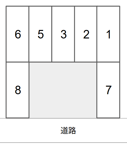 暁町2丁目月極駐車場の駐車配置図