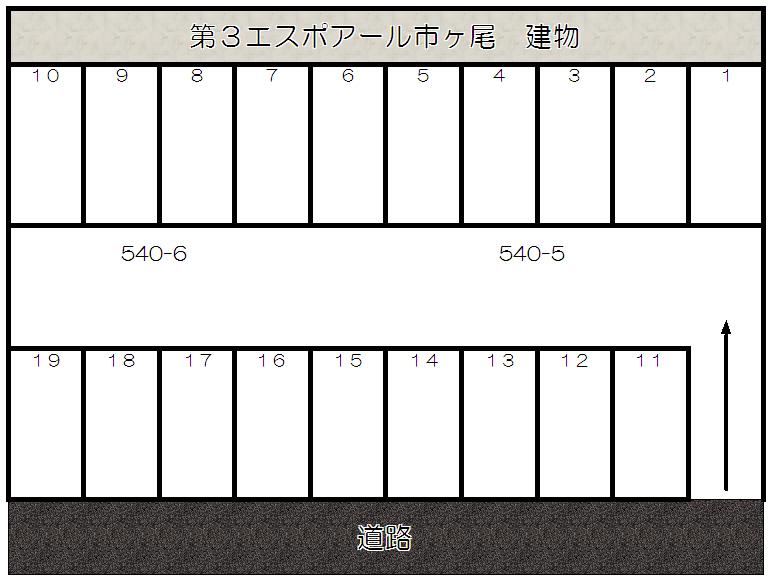 第3エスポアール駐車場の駐車配置図
