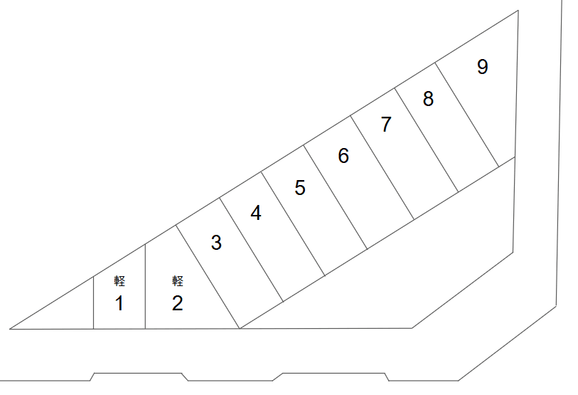 河辺南駐車場の駐車配置図