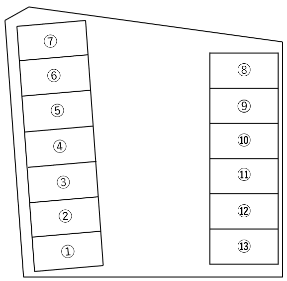 常滑市蒲池駐車場の駐車配置図