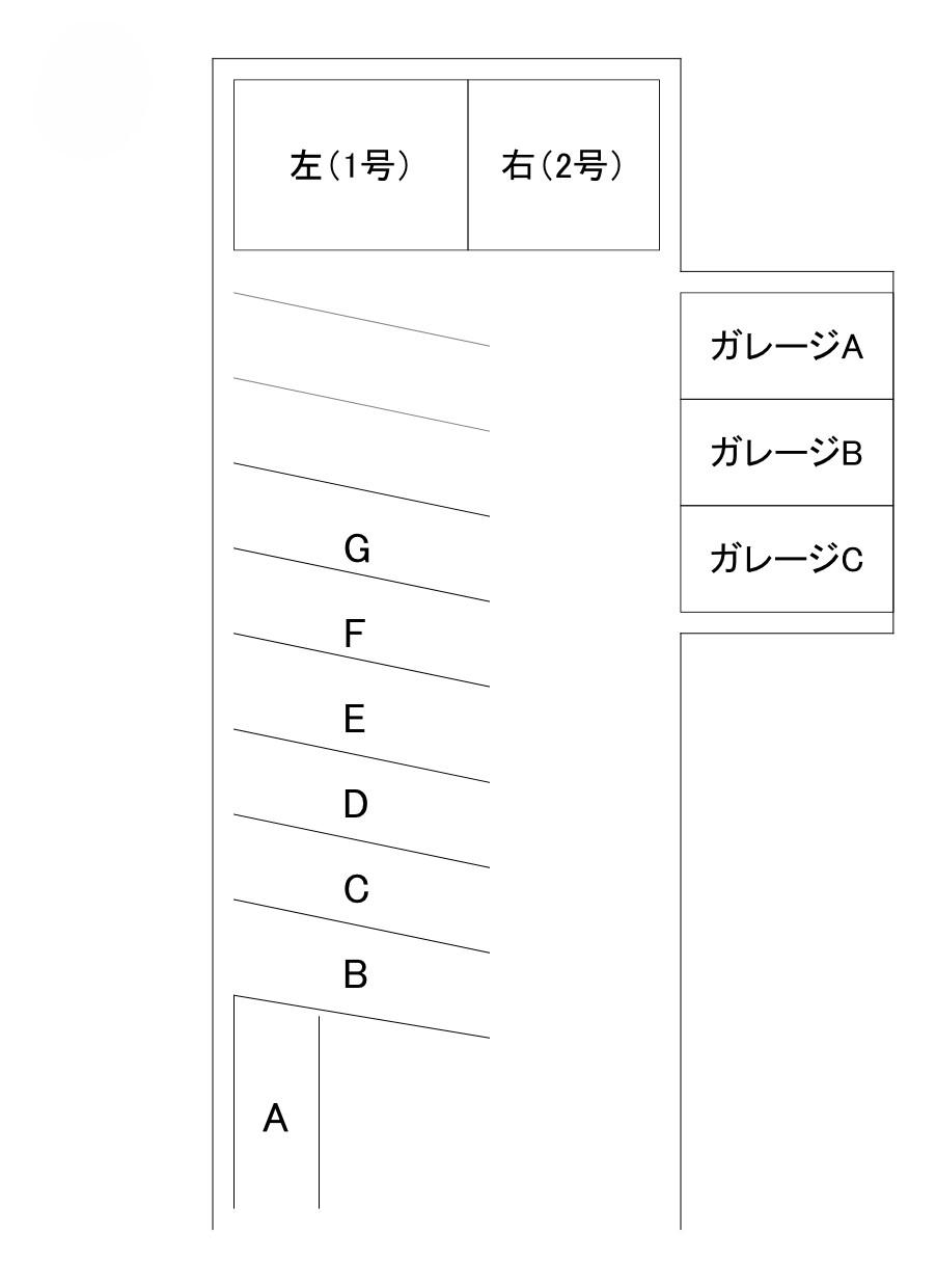 大越駐車場・ガレージ2-34の駐車配置図
