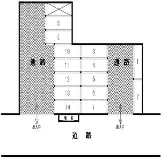 旭町 月極駐車場の駐車配置図