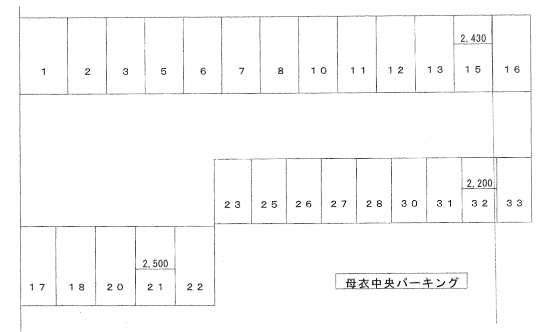 母衣町中央パーキングの駐車配置図