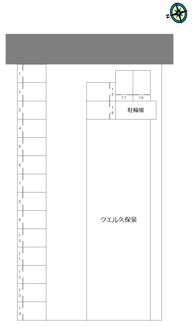 クエル久保泉の駐車配置図