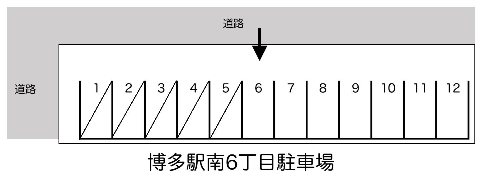 博多駅南6丁目駐車場の駐車配置図