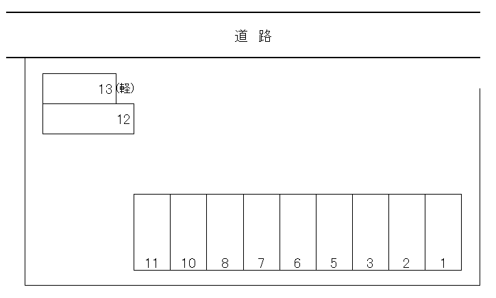 佐藤須屋月極駐車場の駐車配置図