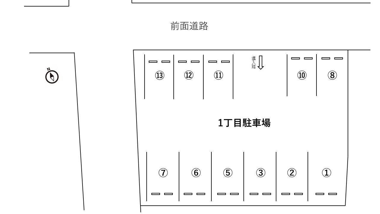 1丁目駐車場の駐車配置図