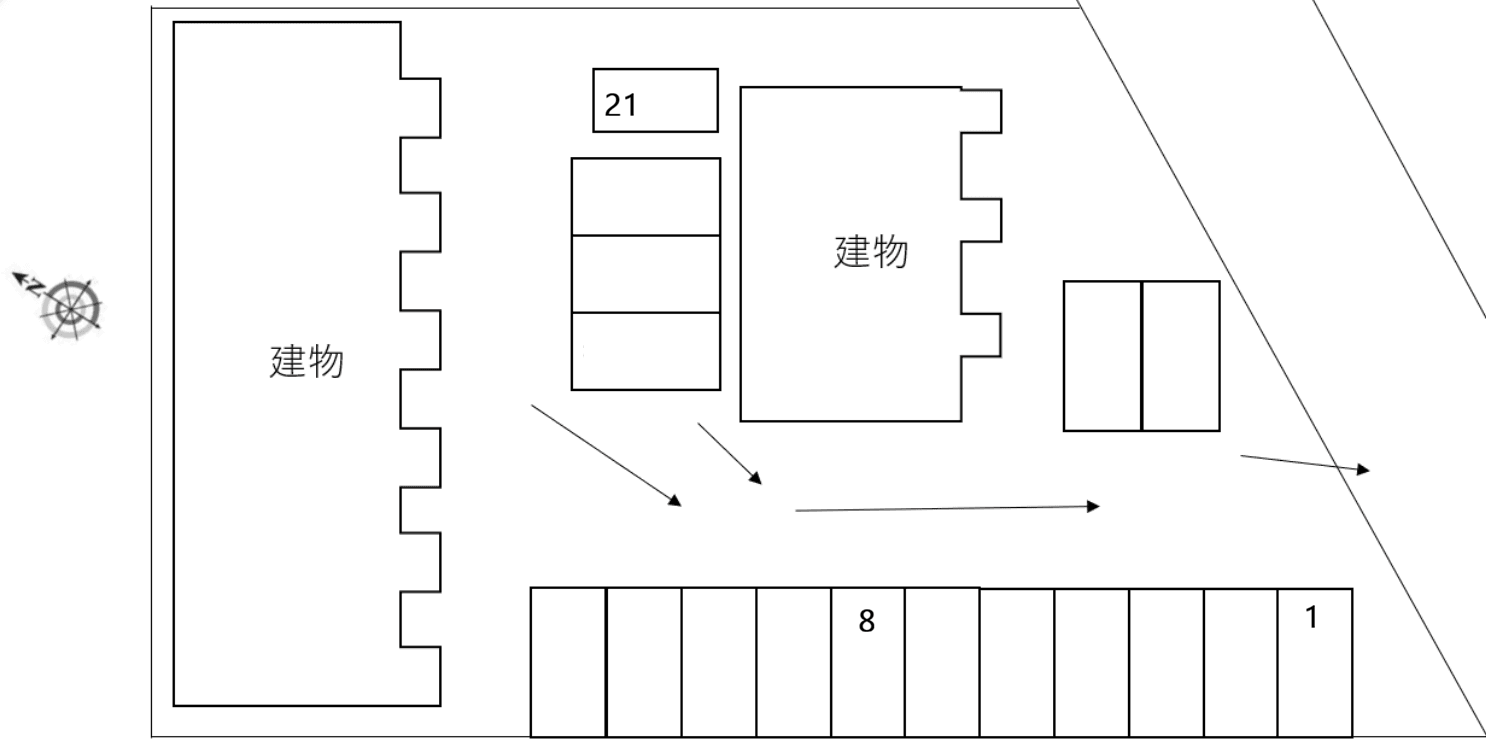 COMFORT HANAZONO A・B別駐車場の駐車配置図
