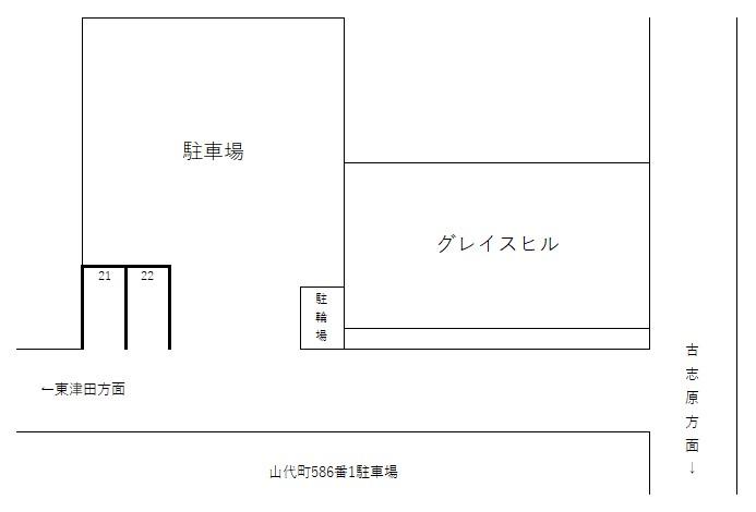 山代町586番1駐車場の駐車配置図