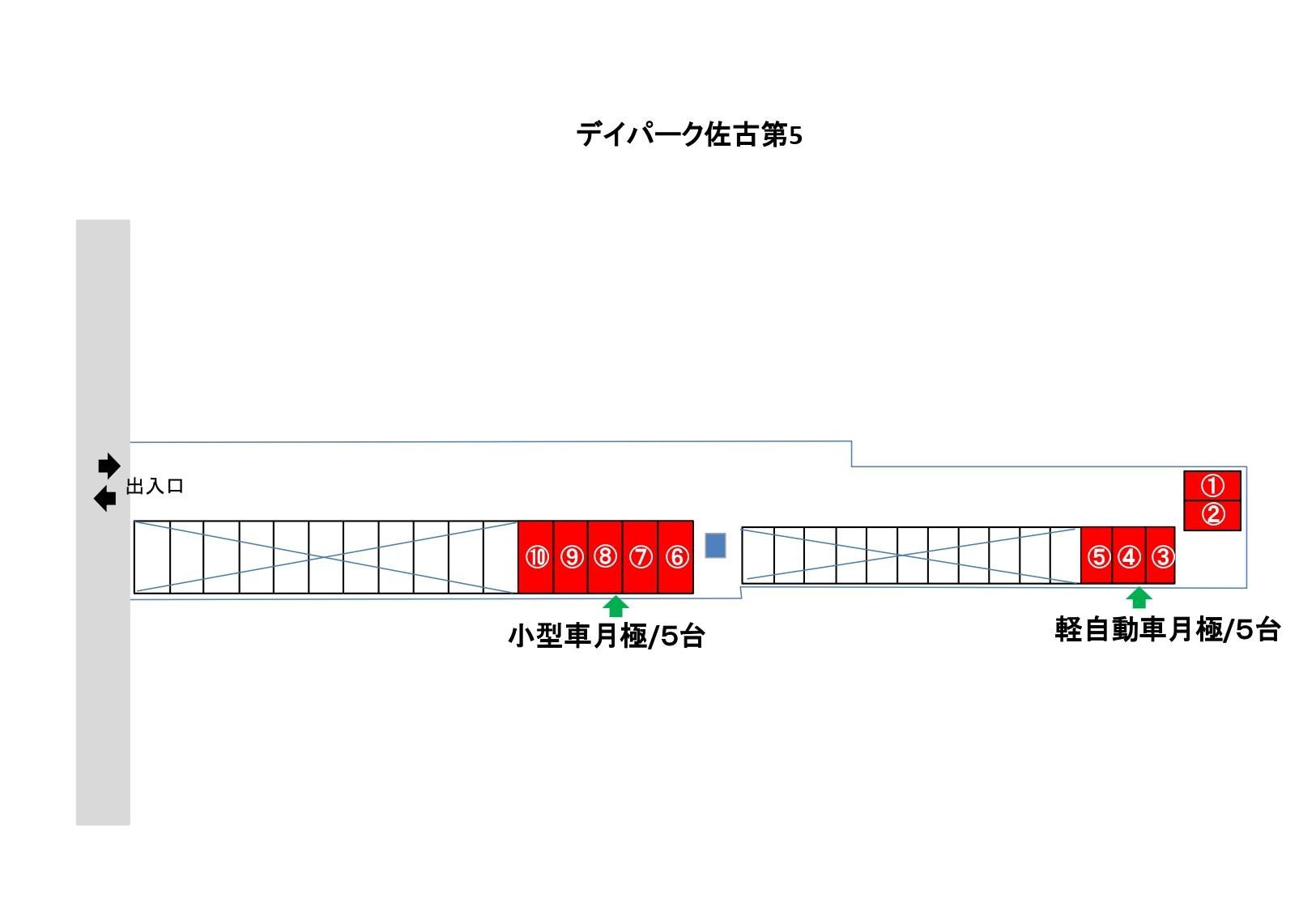 デイパーク佐古第5の駐車配置図