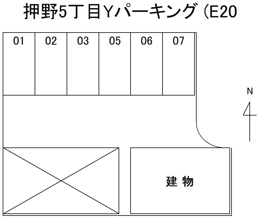 押野5丁目Yパーキング の駐車配置図