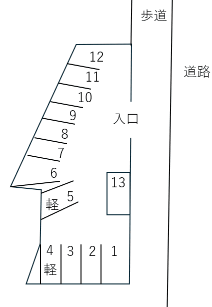 高良パーキングの駐車配置図