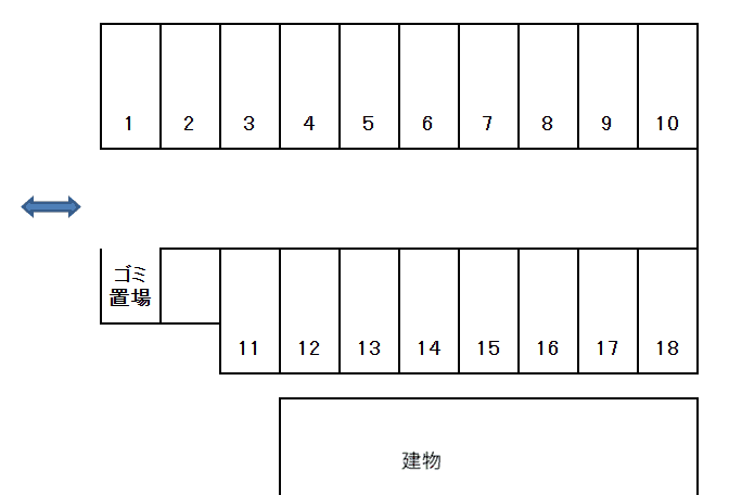 富木島町東山田駐車場の駐車配置図