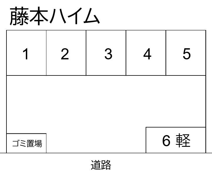 藤本ハイムの駐車配置図