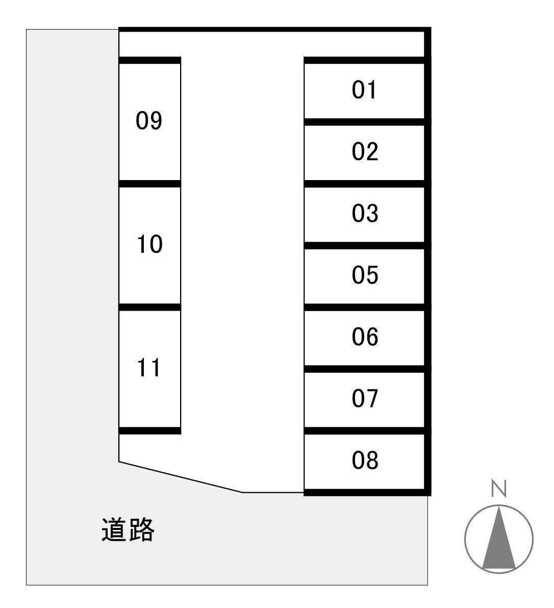 佃町Nパーキングの駐車配置図