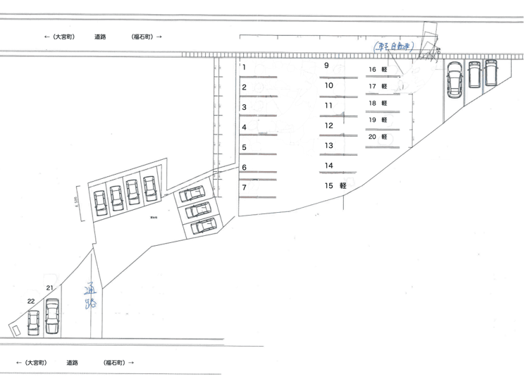 原田駐車場の駐車配置図