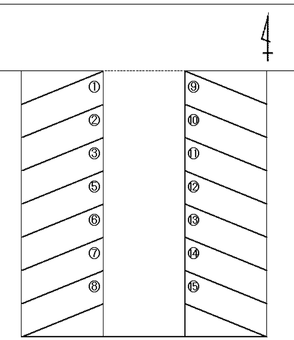 谷口パーキングの駐車配置図