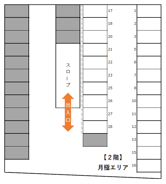 システムパーク天王町の駐車配置図
