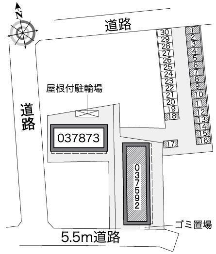 ユピテルA(37592) 敷地外駐車場の駐車配置図