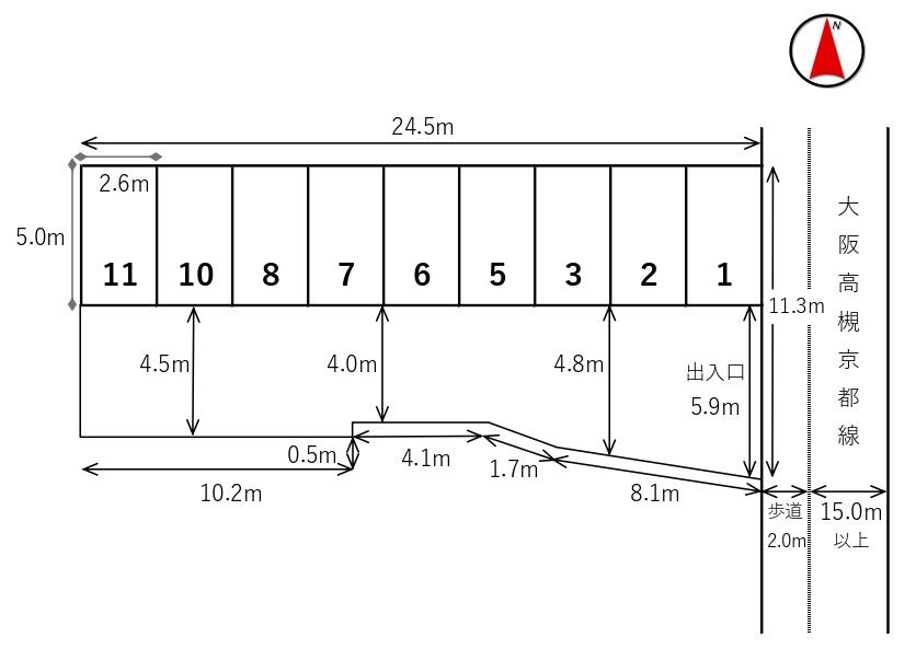 森脇モータープールの駐車配置図