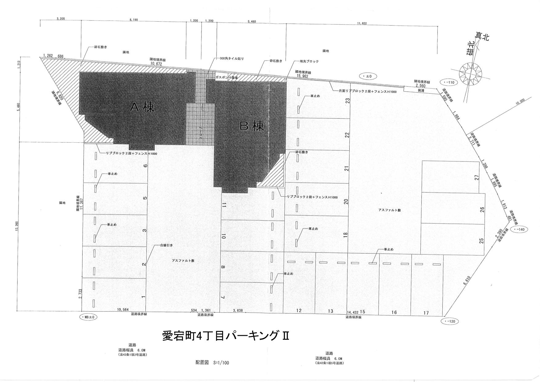 愛宕町4丁目パーキングⅡの駐車配置図