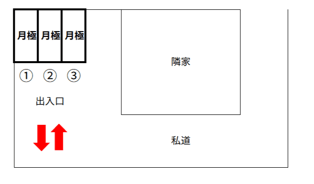 秦野曲松第1の駐車配置図