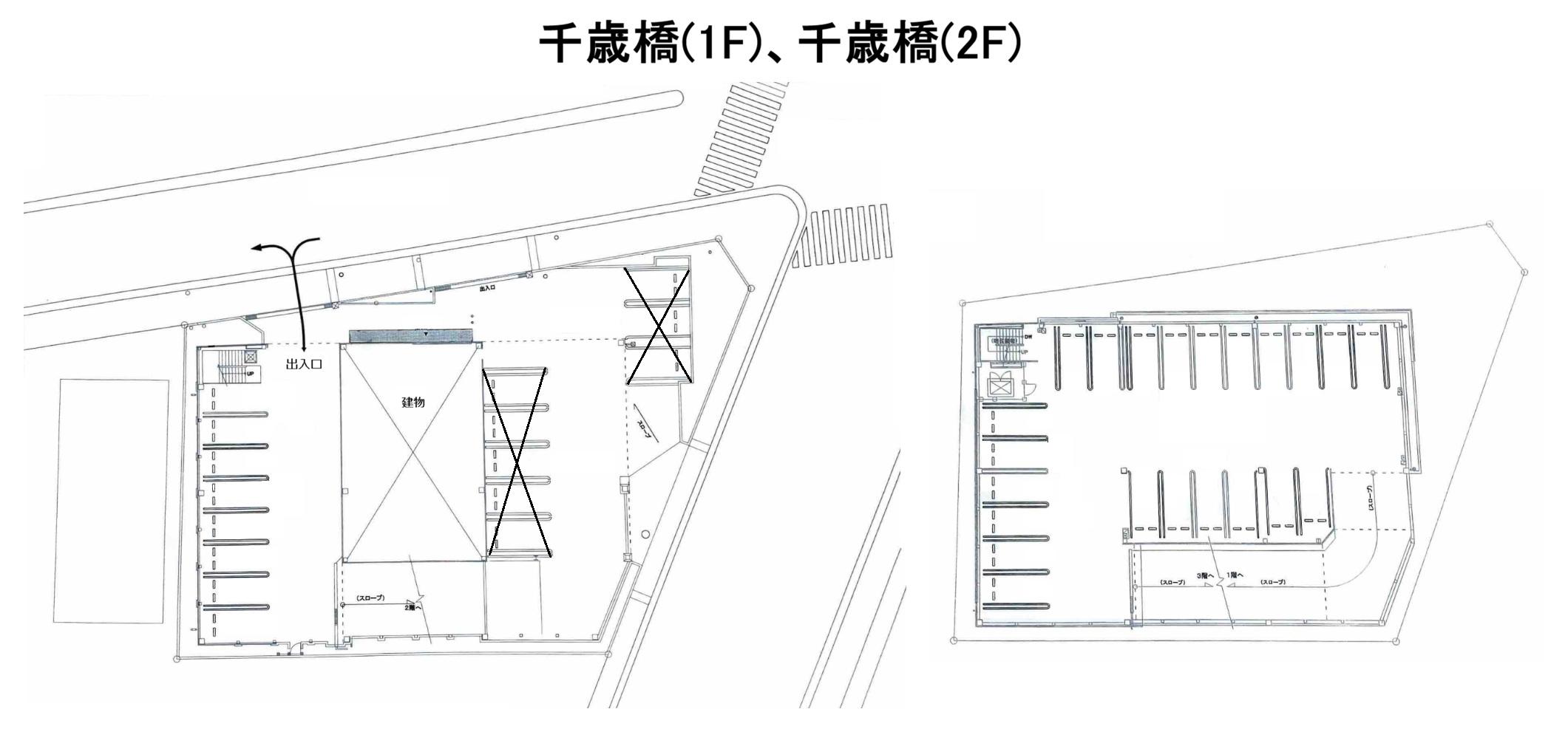 【TD】千歳橋駐車場の駐車配置図