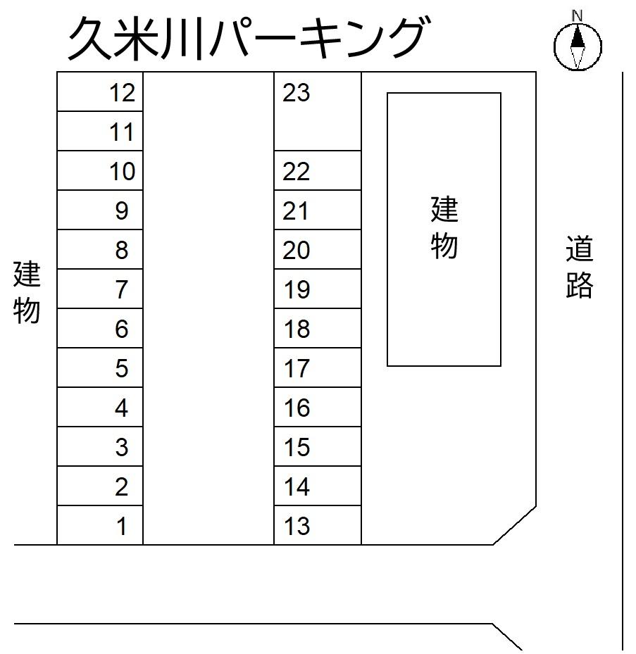 久米川パーキングの駐車配置図