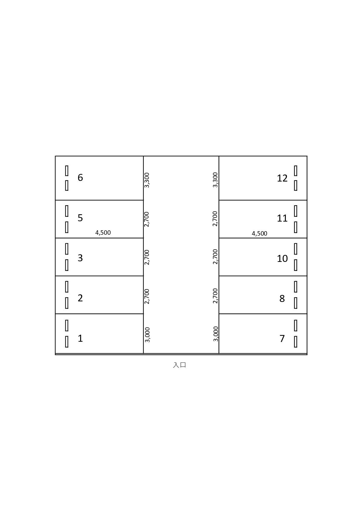 パーク鷹取の駐車配置図
