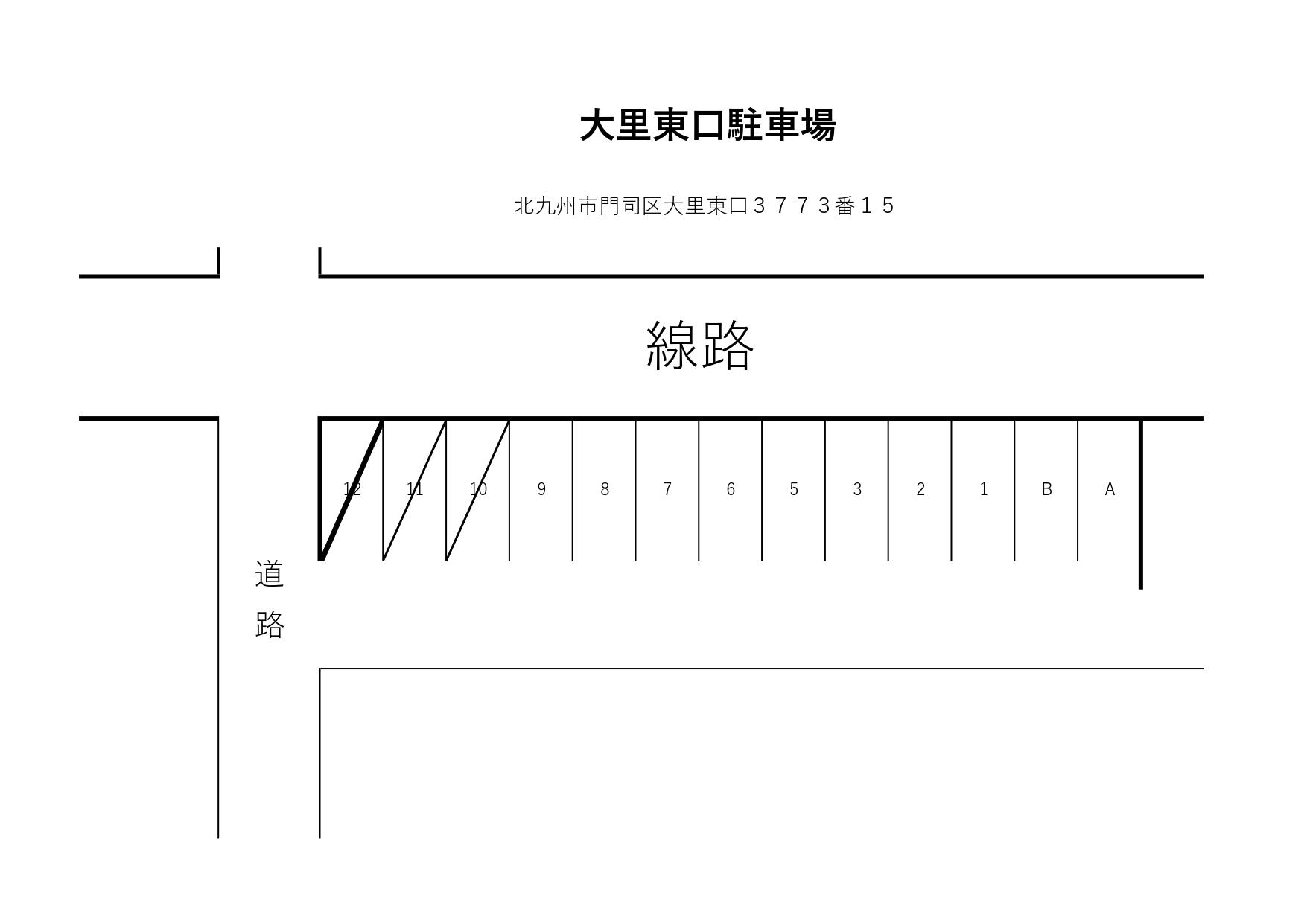 大里東口駐車場の駐車配置図
