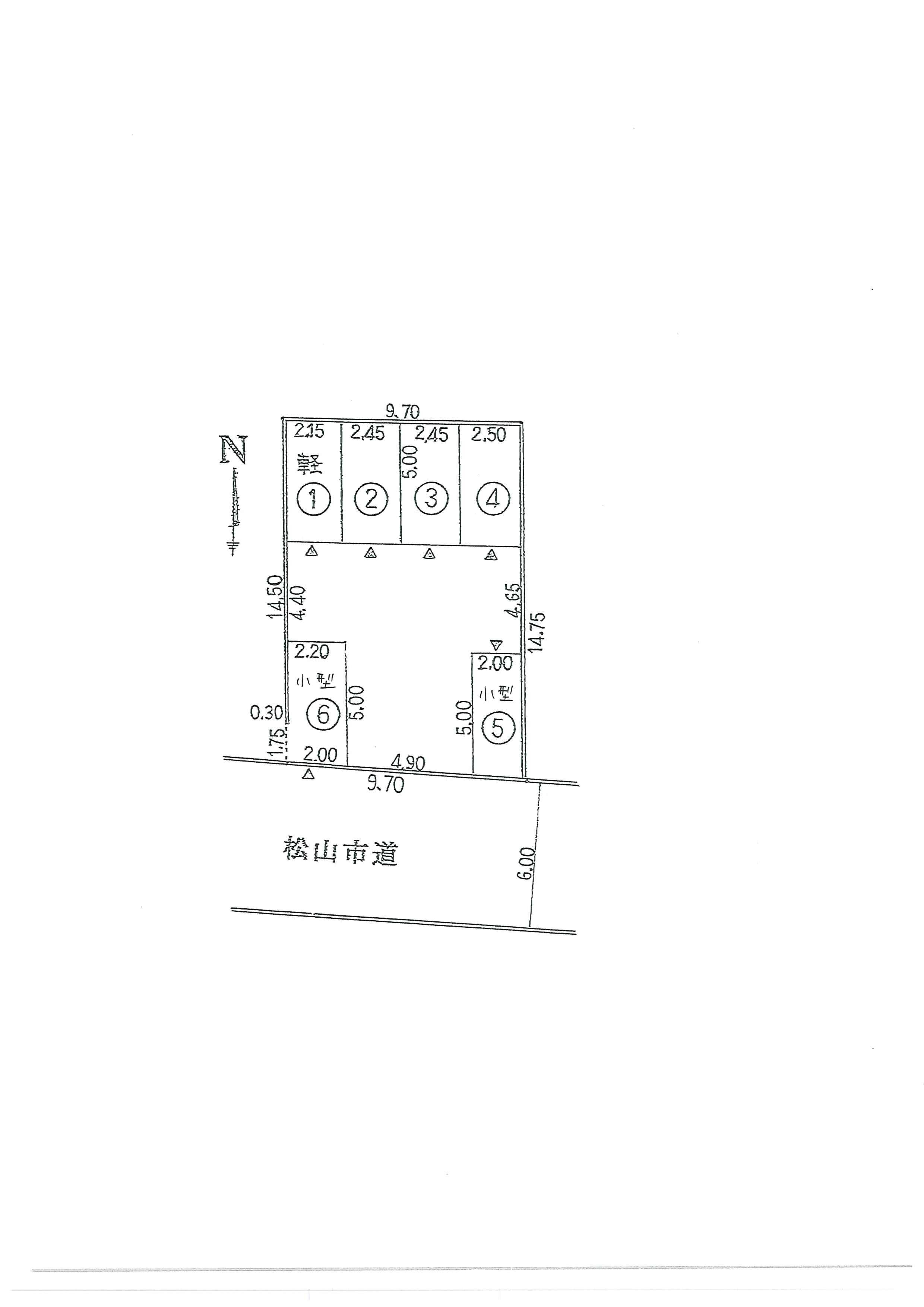 窪田駐車場の駐車配置図