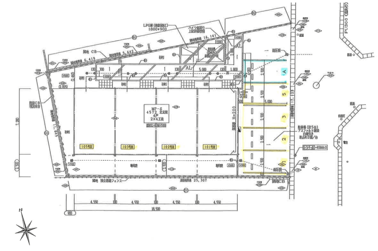 Maison Kokugaの駐車配置図
