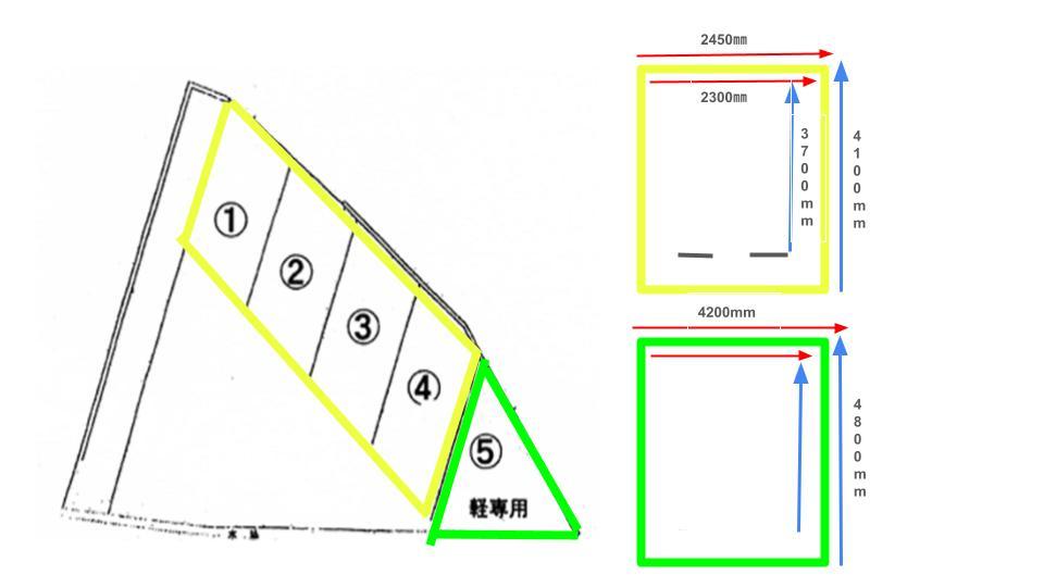山の上Sパーキングの駐車配置図