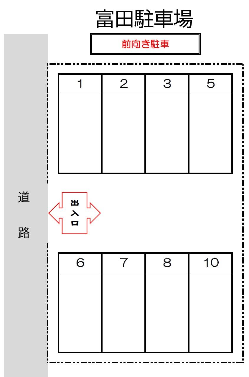 富田駐車場の駐車配置図