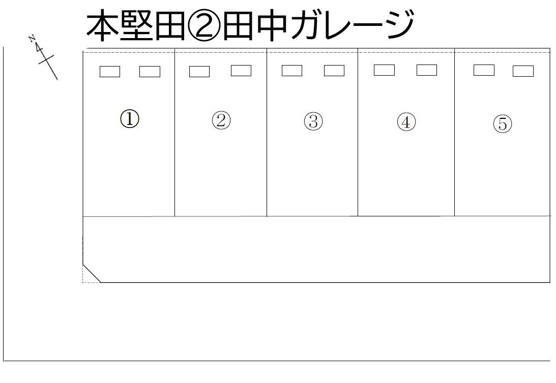 本堅田②田中ガレージの駐車配置図