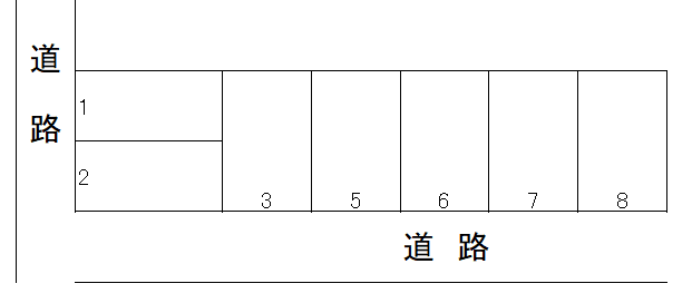 川尻4丁目江上駐車場の駐車配置図