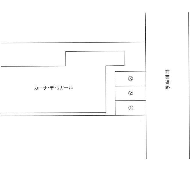 カーサ・デ・リガール駐車場の駐車配置図