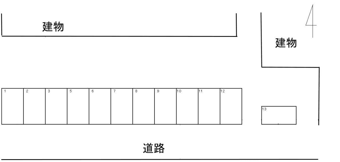 西井住宅西MPの駐車配置図